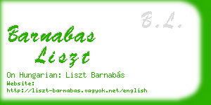 barnabas liszt business card